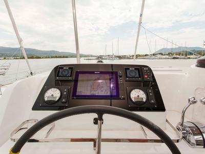Cockpit of Nirvana, a Lagoon 42 catamaran at Municipal Unit of Lefkada, Greece