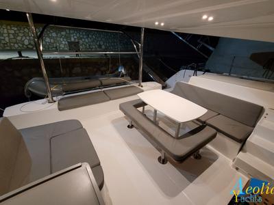 Deck of Aeolian Myth, a Lagoon 50 catamaran at Preveza, Greece