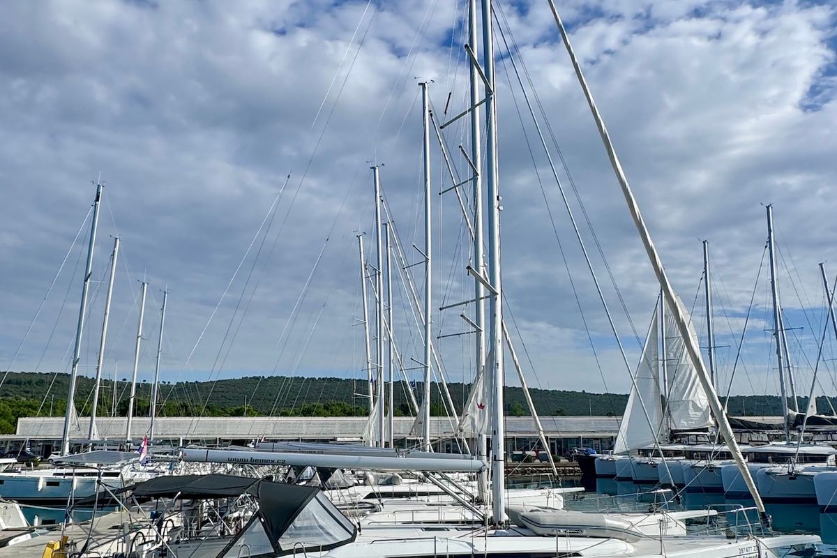 Exterior view of Inmeda, a Beneteau Oceanis 46.1 sailboat at Općina Sukošan, Croatia