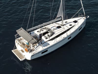 Deck of Coconut, a Bavaria C38 sailboat at Fethiye, Turkey
