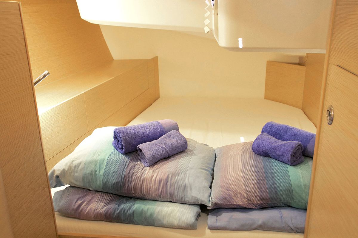 Cabin on Golden Box, a Hanse Yachts Hanse 508 sailboat at Grad Kaštela, Croatia