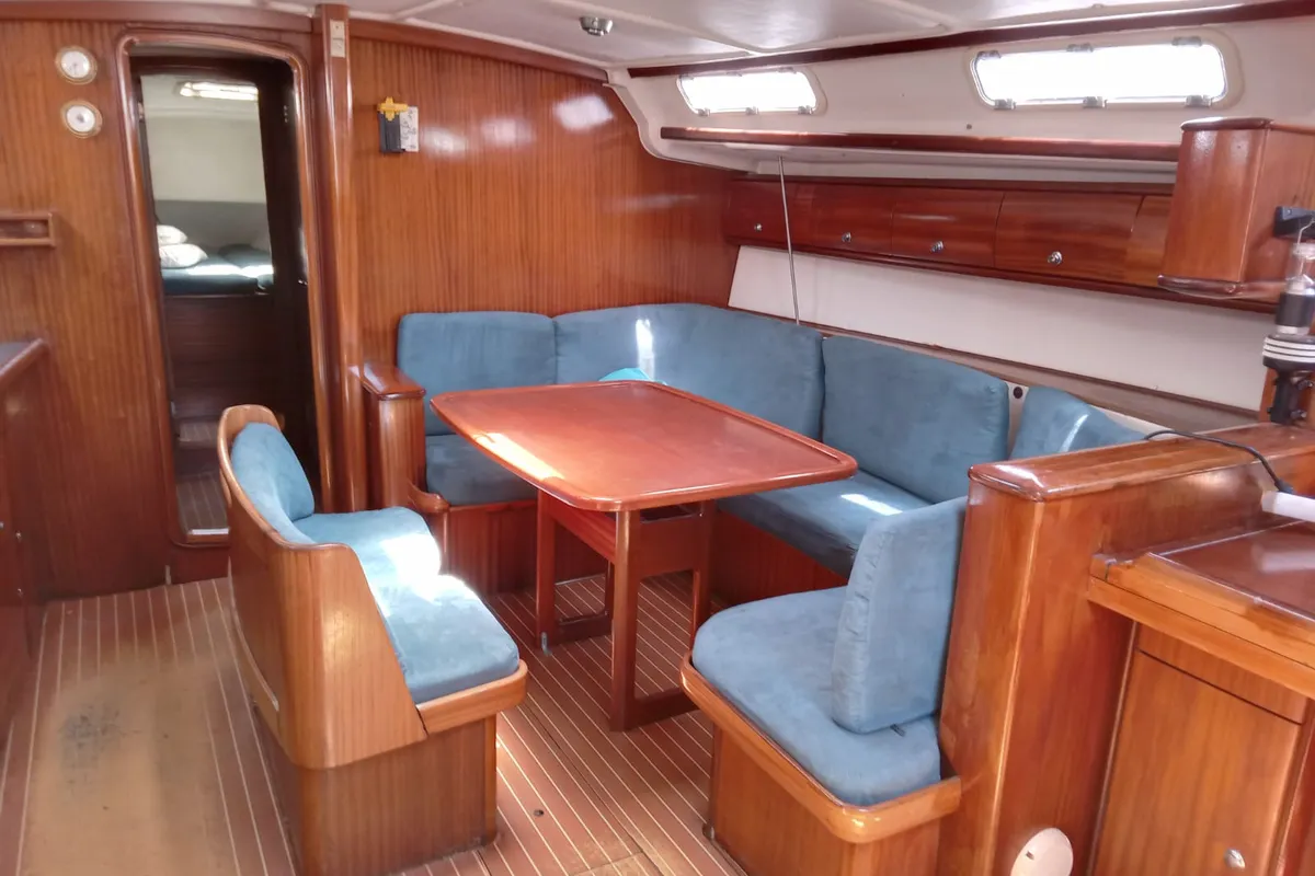 Salon of Hellenic Sky, a Bavaria 44 sailboat at Municipal Unit of Rhodes, Greece