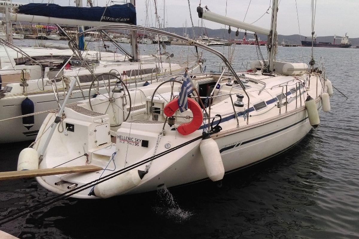 Exterior view of Hellenic Sky, a Bavaria 44 sailboat at Municipal Unit of Rhodes, Greece