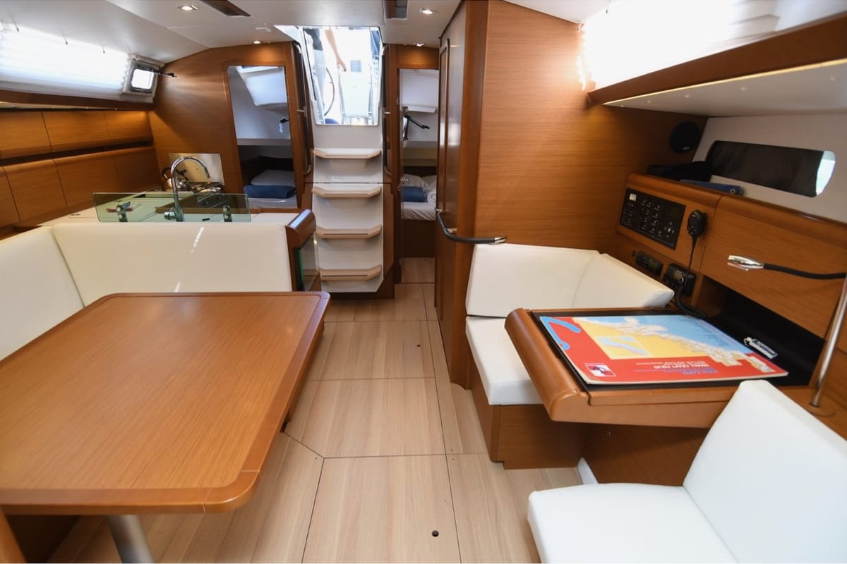 Salon of Euros, a Jeanneau Sun Odyssey 419 sailboat at Dubrovnik, Croatia