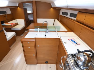 Galley of Euros, a Jeanneau Sun Odyssey 419 sailboat at Dubrovnik, Croatia