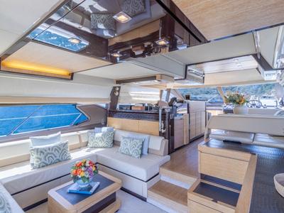 Salon of Not Dead Yet, a Azimut 64 yacht at Palma de Mallorca, Spain