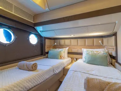 Cabin on Not Dead Yet, a Azimut 64 yacht at Palma de Mallorca, Spain