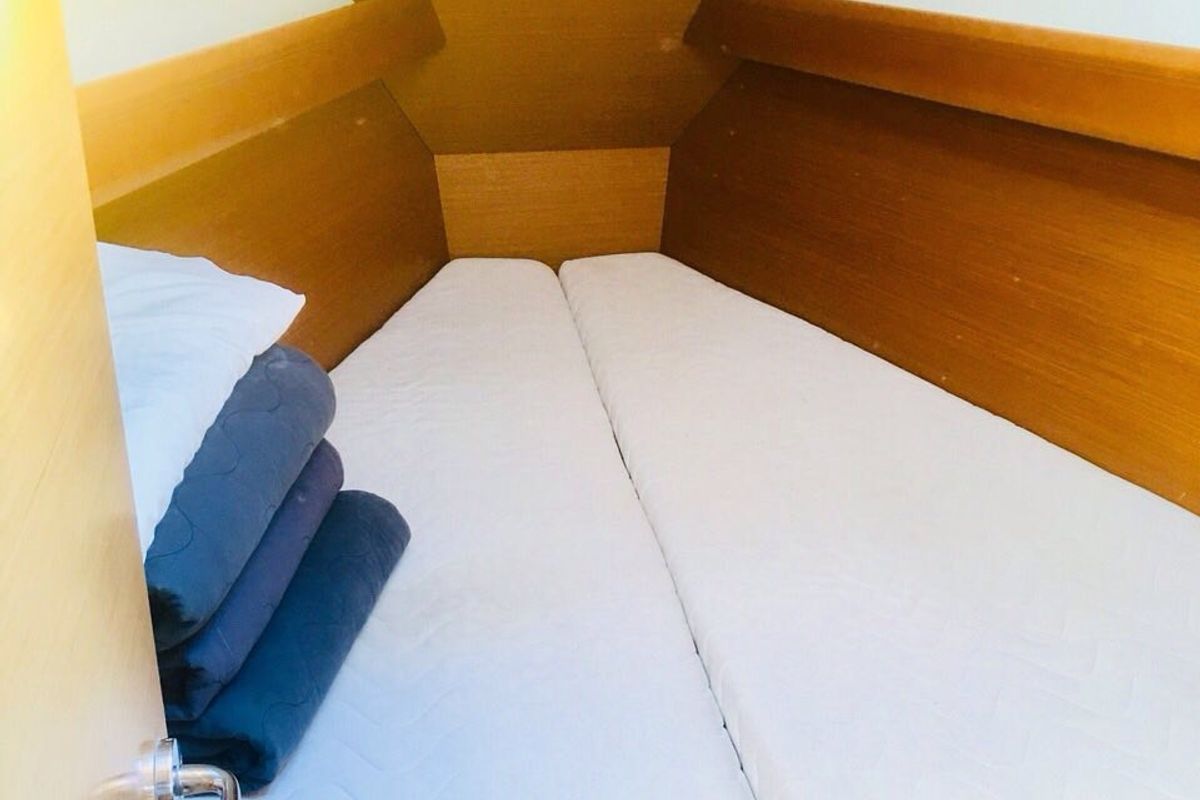 Cabin on ARGO, a Jeanneau Sun Odyssey 379 sailboat at Athens, Greece