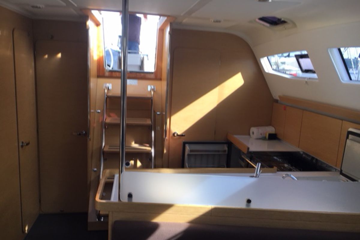 Galley of Sirius, a Elan Impression 45 sailboat at Grad Biograd na Moru, Croatia