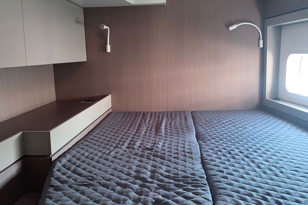 Cabin on Moderna, a Bali 4.6 catamaran at Cannigione, Italy