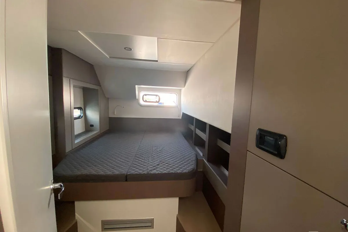 Cabin on Moderna, a Bali 4.6 catamaran at Cannigione, Italy