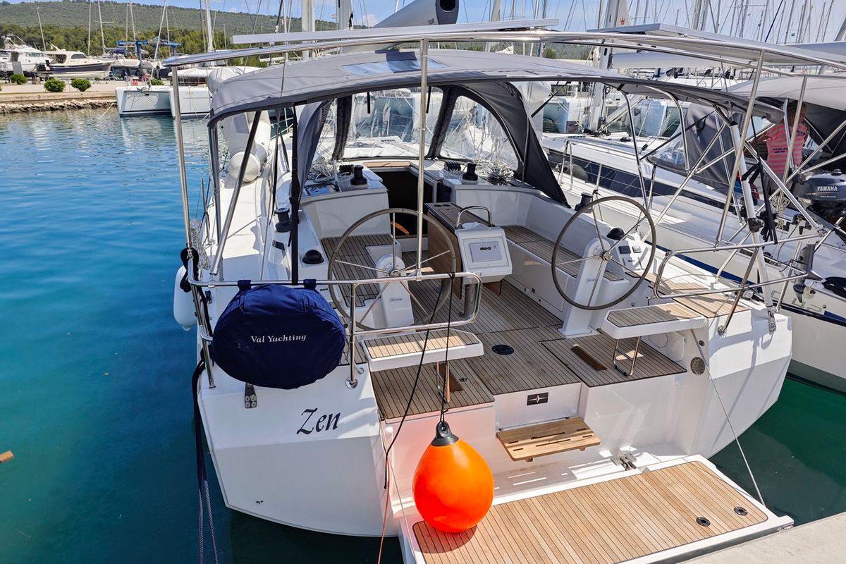 Exterior view of Zen, a Bavaria C42 sailboat at Općina Sukošan, Croatia