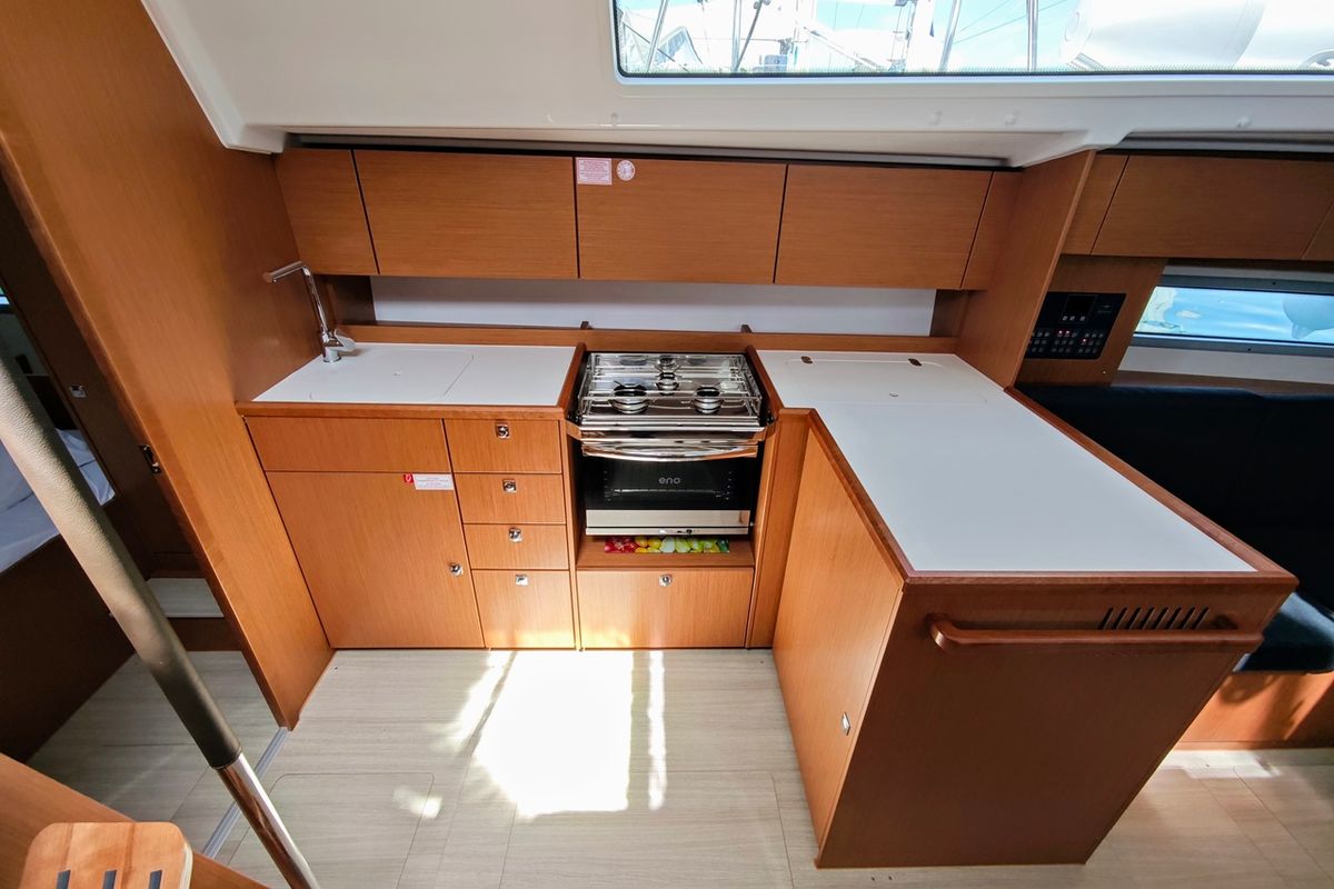 Galley of Zen, a Bavaria C42 sailboat at Općina Sukošan, Croatia
