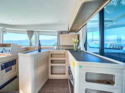 Galley of Brattia, a Lagoon 42 catamaran at Grad Kaštela, Croatia