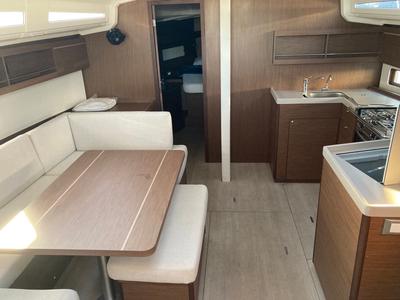Salon of Dimitra, a Beneteau Oceanis 40.1 sailboat at Preveza, Greece