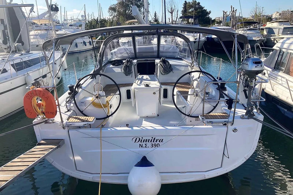 Exterior view of Dimitra, a Beneteau Oceanis 40.1 sailboat at Preveza, Greece