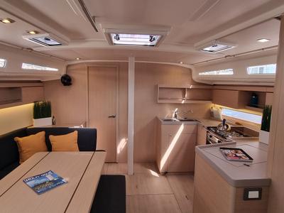 Salon of Kapakap, a Beneteau Oceanis 40.1 sailboat at Vallauris, France