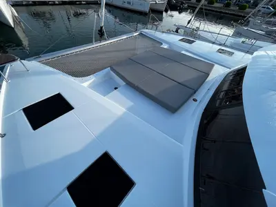 Deck of Andy, a Fountaine Pajot Tanna 47 catamaran at Općina Sukošan, Croatia