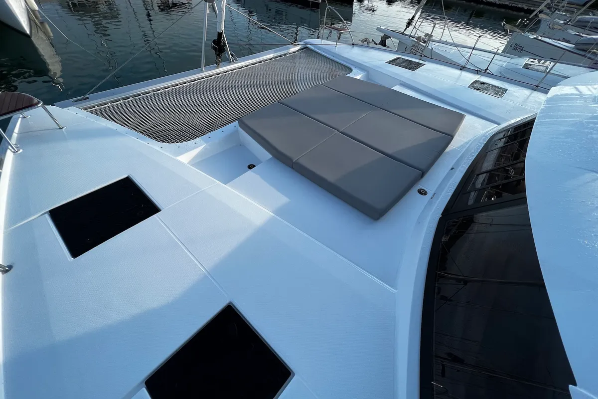 Deck of Andy, a Fountaine Pajot Tanna 47 catamaran at Općina Sukošan, Croatia