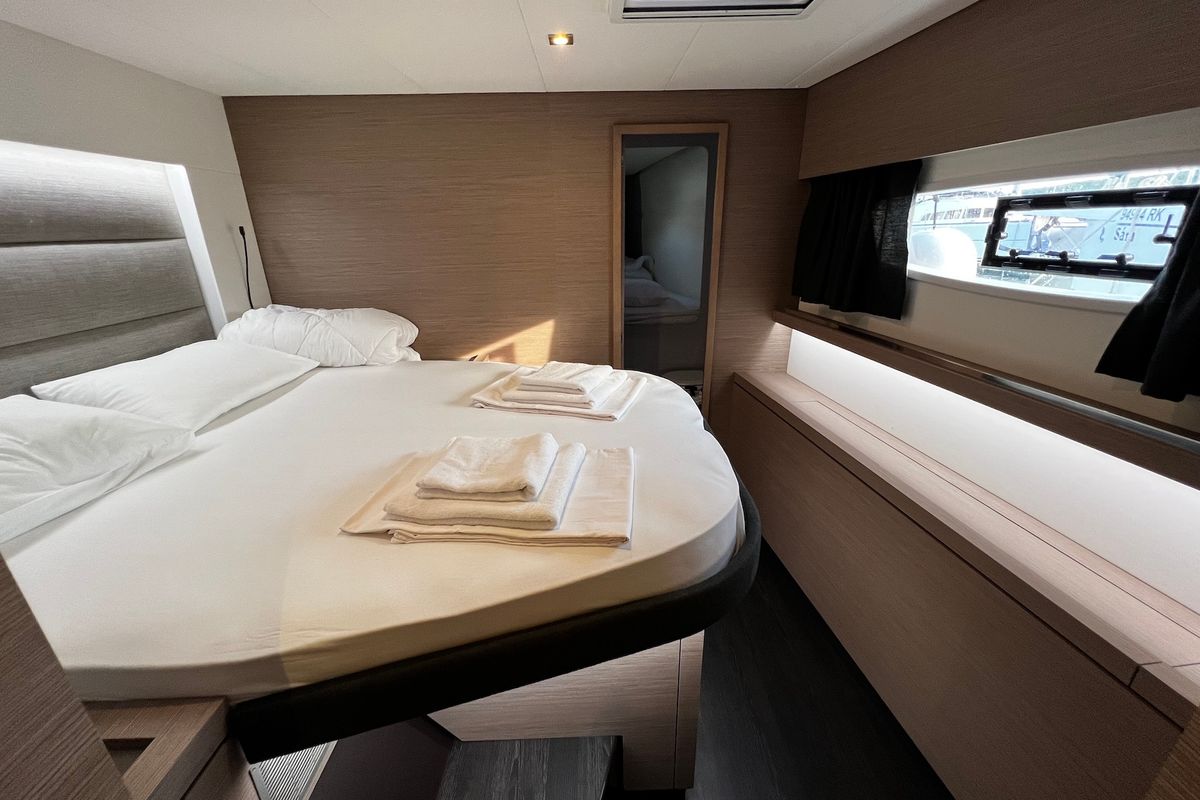 Cabin on Andy, a Fountaine Pajot Tanna 47 catamaran at Općina Sukošan, Croatia