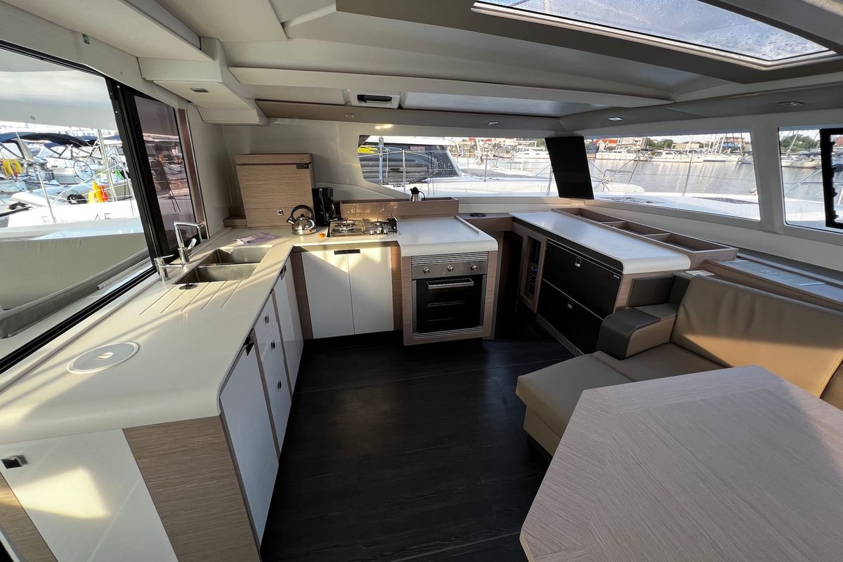 Galley of Andy, a Fountaine Pajot Tanna 47 catamaran at Općina Sukošan, Croatia
