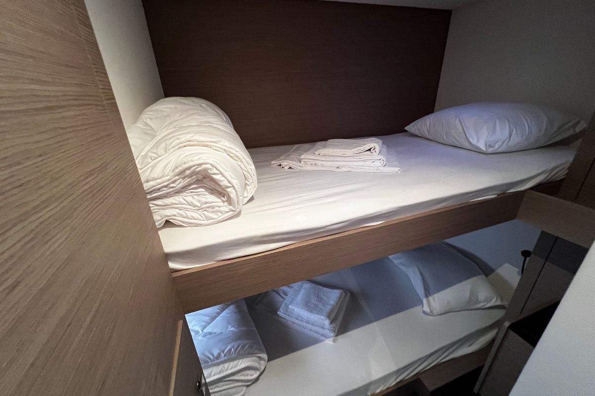 Cabin on Andy, a Fountaine Pajot Tanna 47 catamaran at Općina Sukošan, Croatia