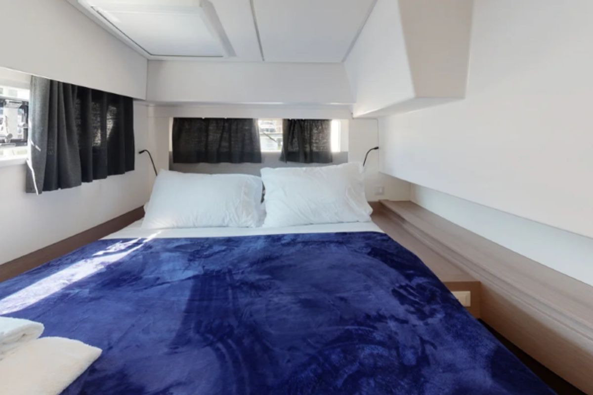 Cabin on Fiyolo, a Fountaine Pajot Elba 45 catamaran at Charlotte Amalie, United States