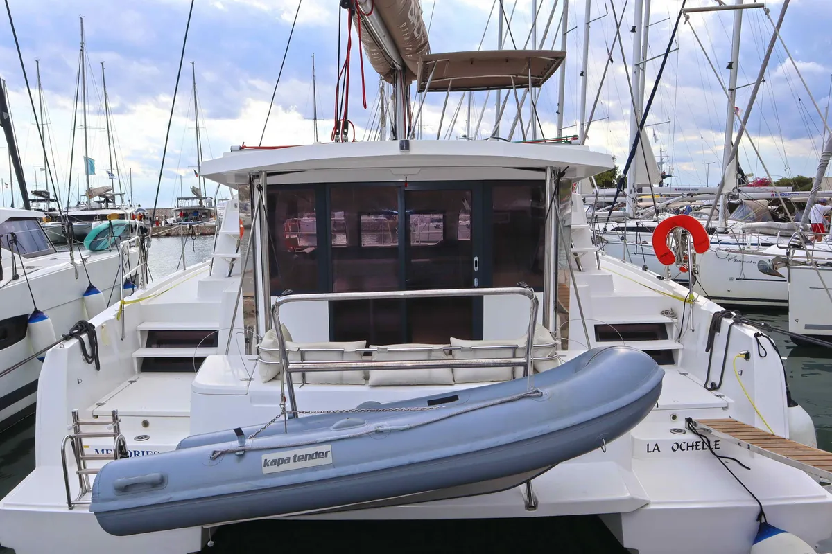 MEMORIES, a Bali Bali 4.1 catamaran at Parikia, Greece