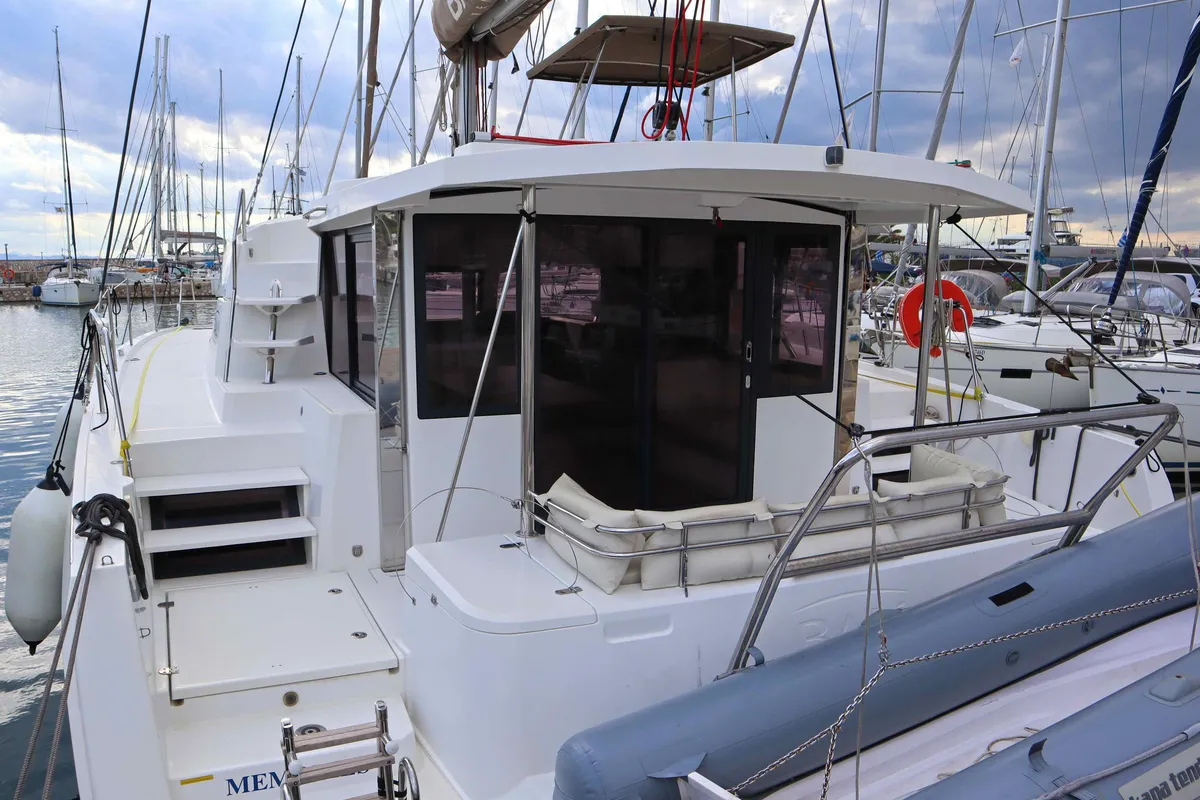 MEMORIES, a Bali Bali 4.1 catamaran at Parikia, Greece