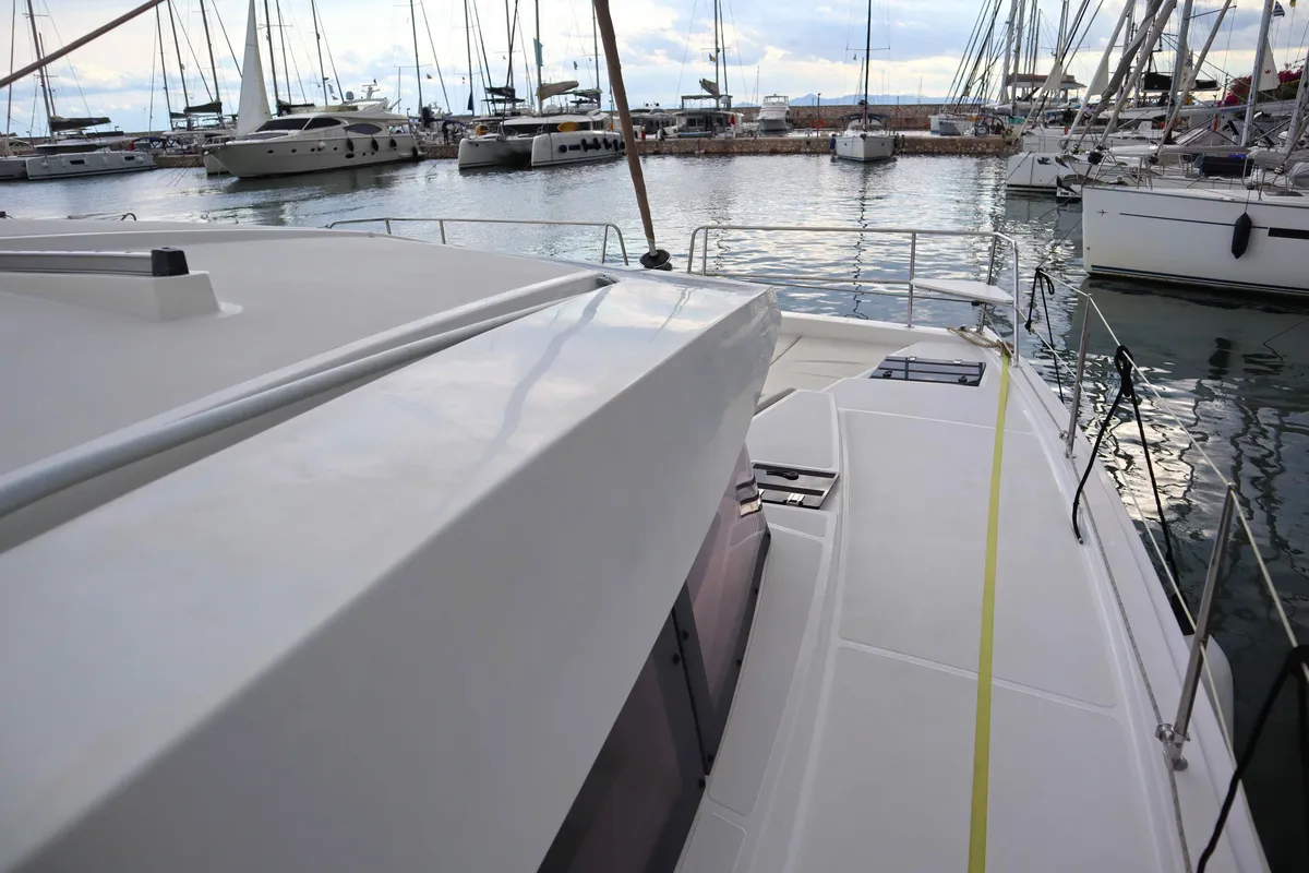 MEMORIES, a Bali Bali 4.1 catamaran at Parikia, Greece