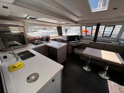 Salon of Jami, a Fountaine Pajot Astréa 42 catamaran at Grad Pula, Croatia