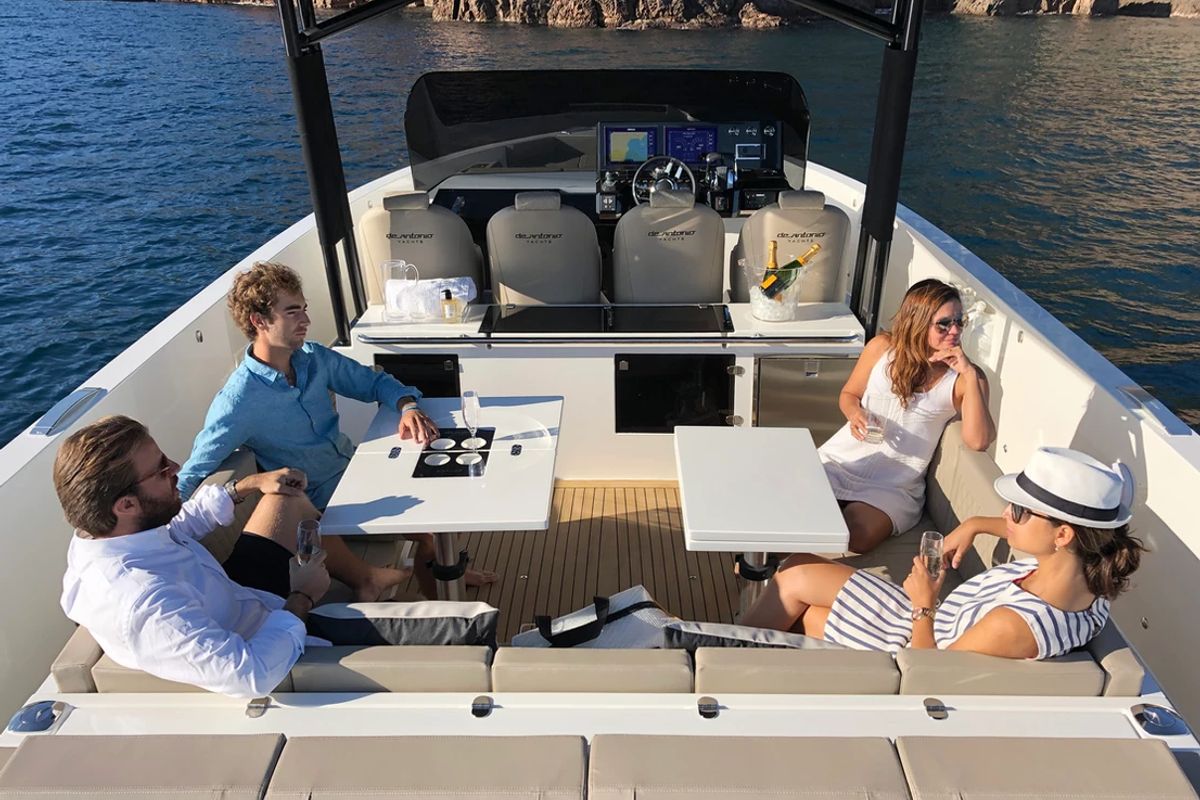 Deck of Eragon, a De Antonio Yachts De Antonio D42 Open yacht at Seget Donji, Croatia