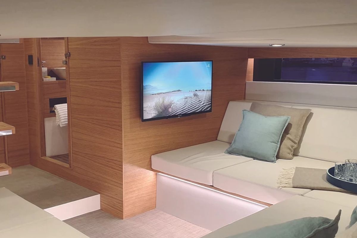 Salon of Eragon, a De Antonio Yachts De Antonio D42 Open yacht at Seget Donji, Croatia