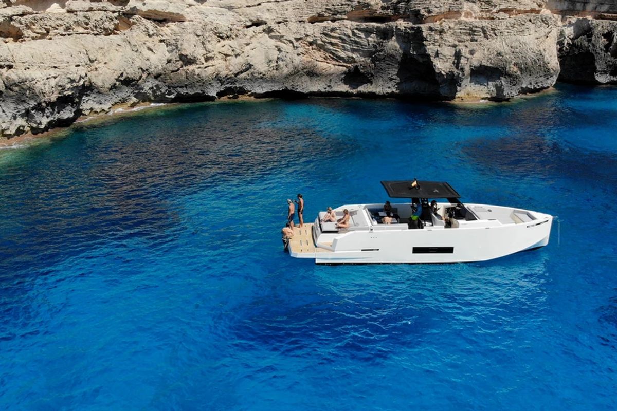 Exterior view of Eragon, a De Antonio Yachts De Antonio D42 Open yacht at Seget Donji, Croatia