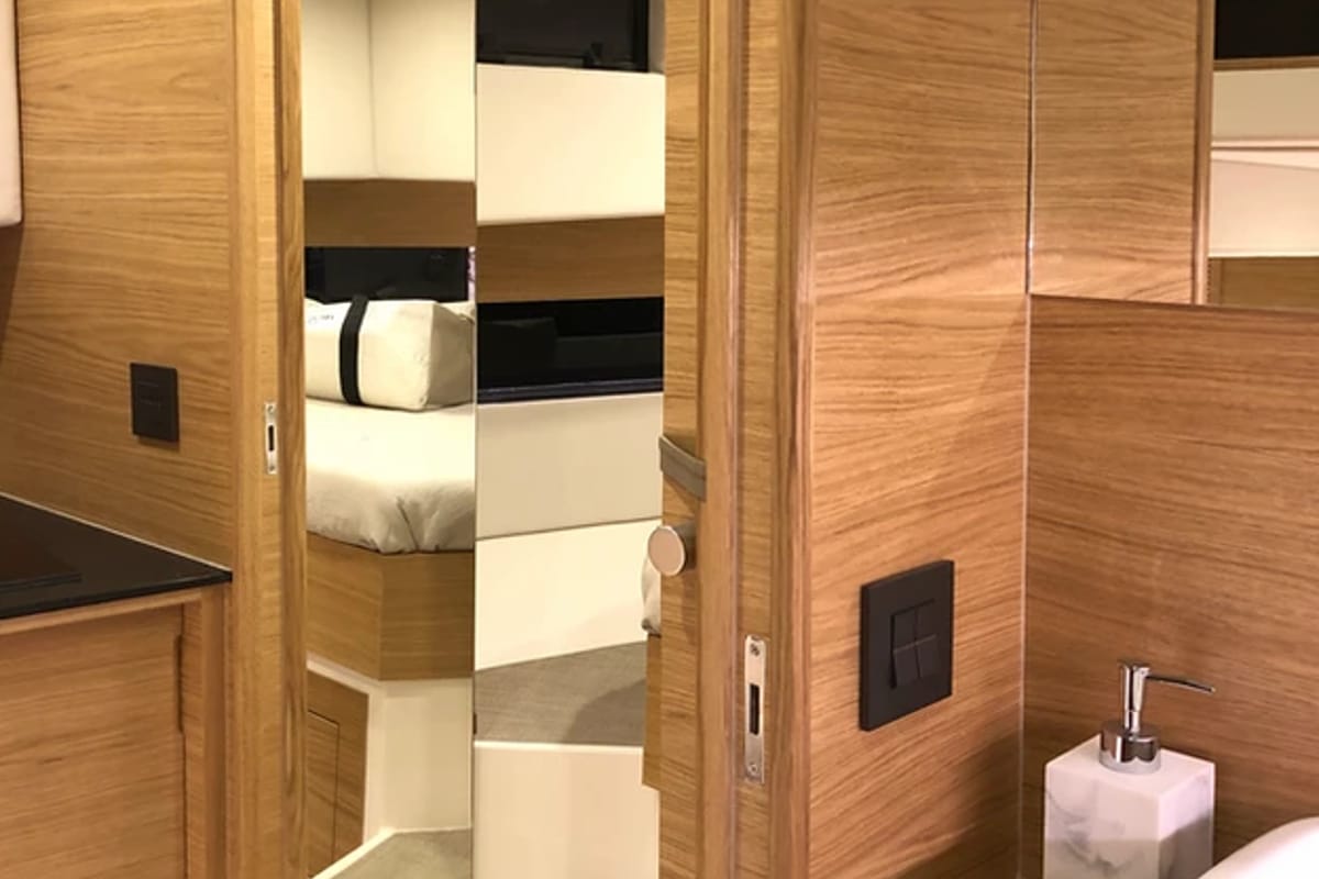 Cabin on Eragon, a De Antonio Yachts De Antonio D42 Open yacht at Seget Donji, Croatia