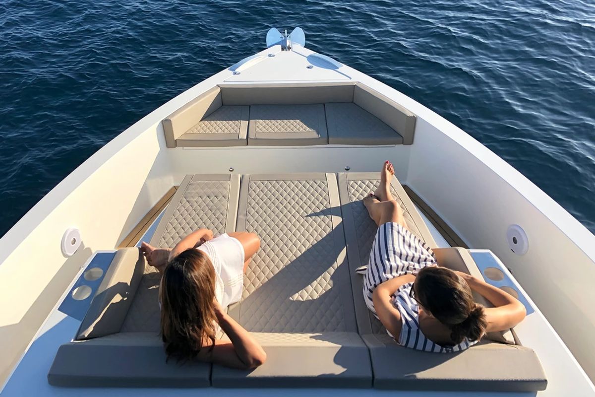 Deck of Eragon, a De Antonio Yachts De Antonio D42 Open yacht at Seget Donji, Croatia