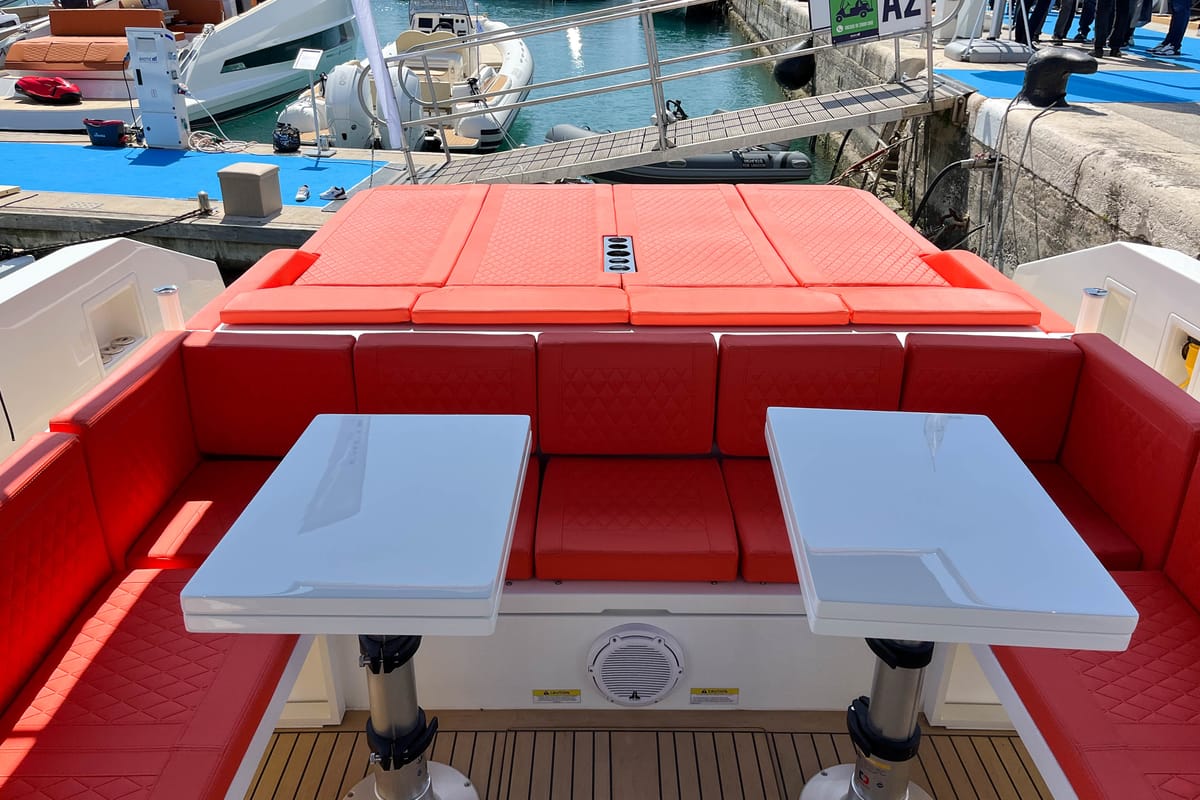 Deck of Eragon, a De Antonio Yachts De Antonio D42 Open yacht at Seget Donji, Croatia