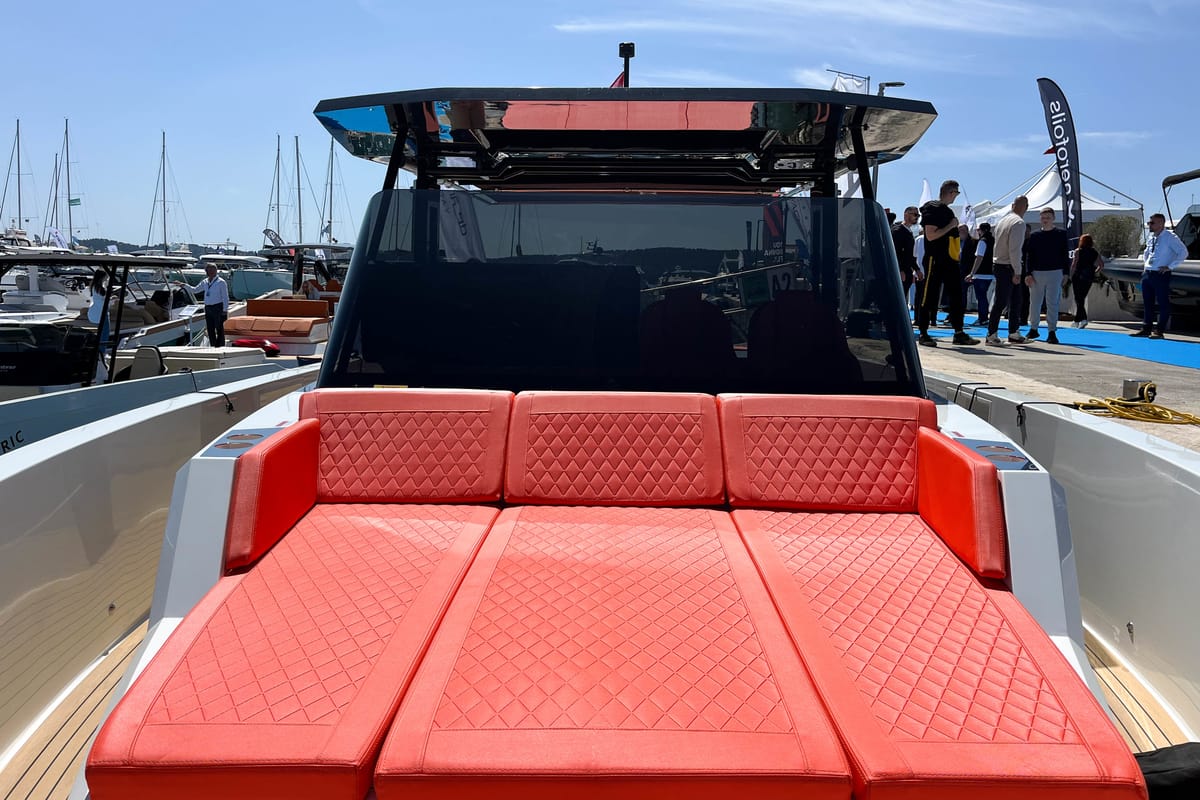 Deck of Eragon, a De Antonio Yachts De Antonio D42 Open yacht at Seget Donji, Croatia