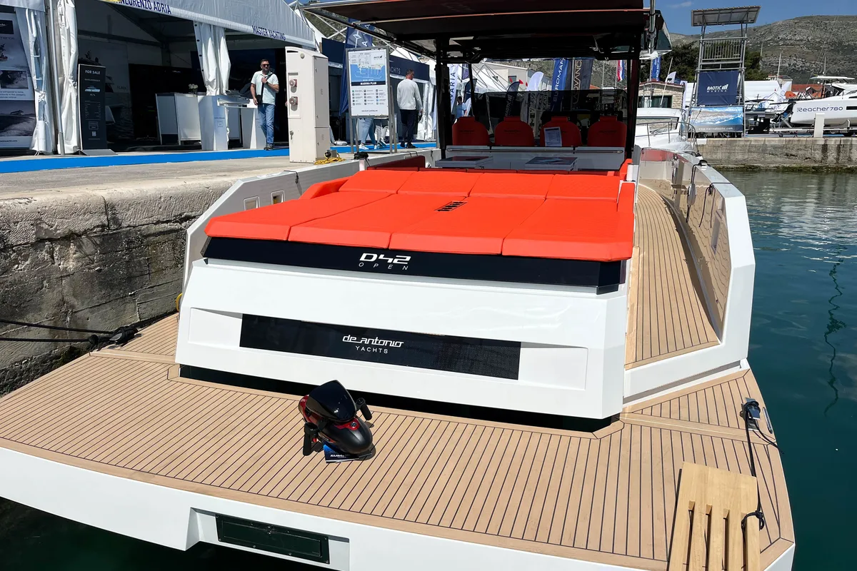 Exterior view of Eragon, a De Antonio Yachts De Antonio D42 Open yacht at Seget Donji, Croatia