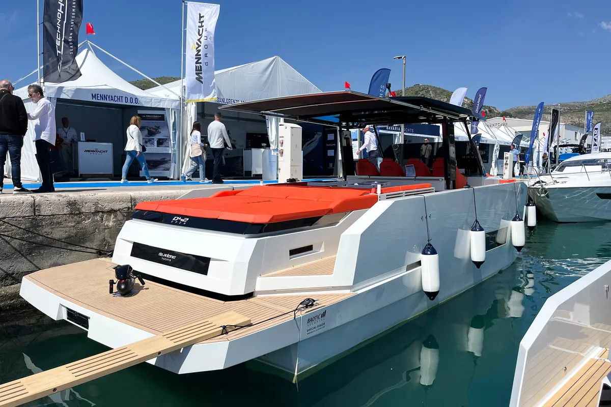 Exterior view of Eragon, a De Antonio Yachts De Antonio D42 Open yacht at Seget Donji, Croatia
