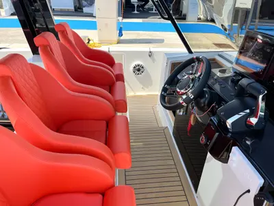 Cockpit of Eragon, a De Antonio Yachts De Antonio D42 Open yacht at Seget Donji, Croatia