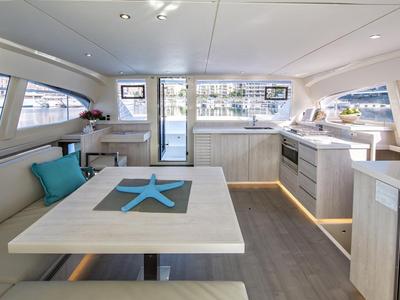 Galley of Moorings 433 PC Club, a Leopard 43 PC catamaran at Road Town, British Virgin Islands