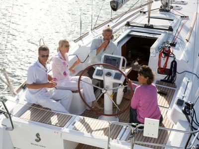 Cockpit of Fun Five, a Beneteau Oceanis 34 sailboat at Nieuwpoort, Belgium