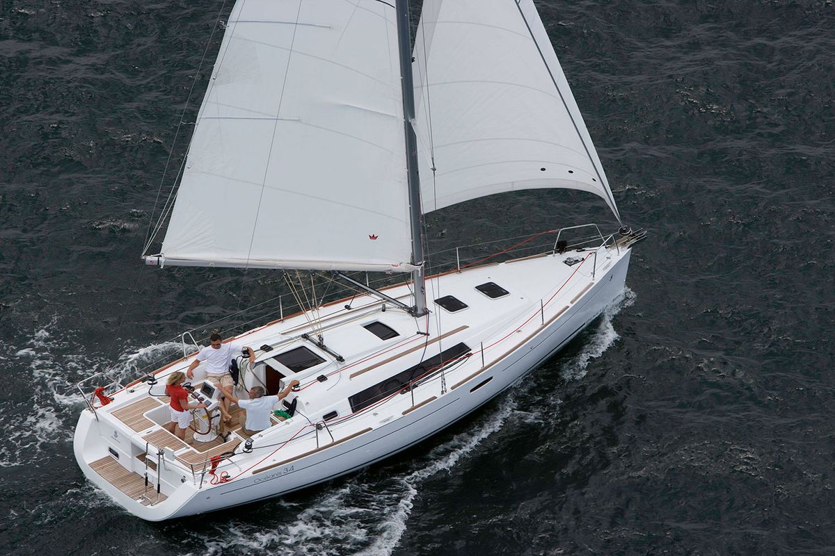 Exterior view of Fun Five, a Beneteau Oceanis 34 sailboat at Nieuwpoort, Belgium