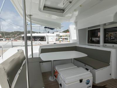 Salon of Gatto di Mare , a Lagoon 450 F catamaran at Seychelles, Eden Island Marina, Seychelles