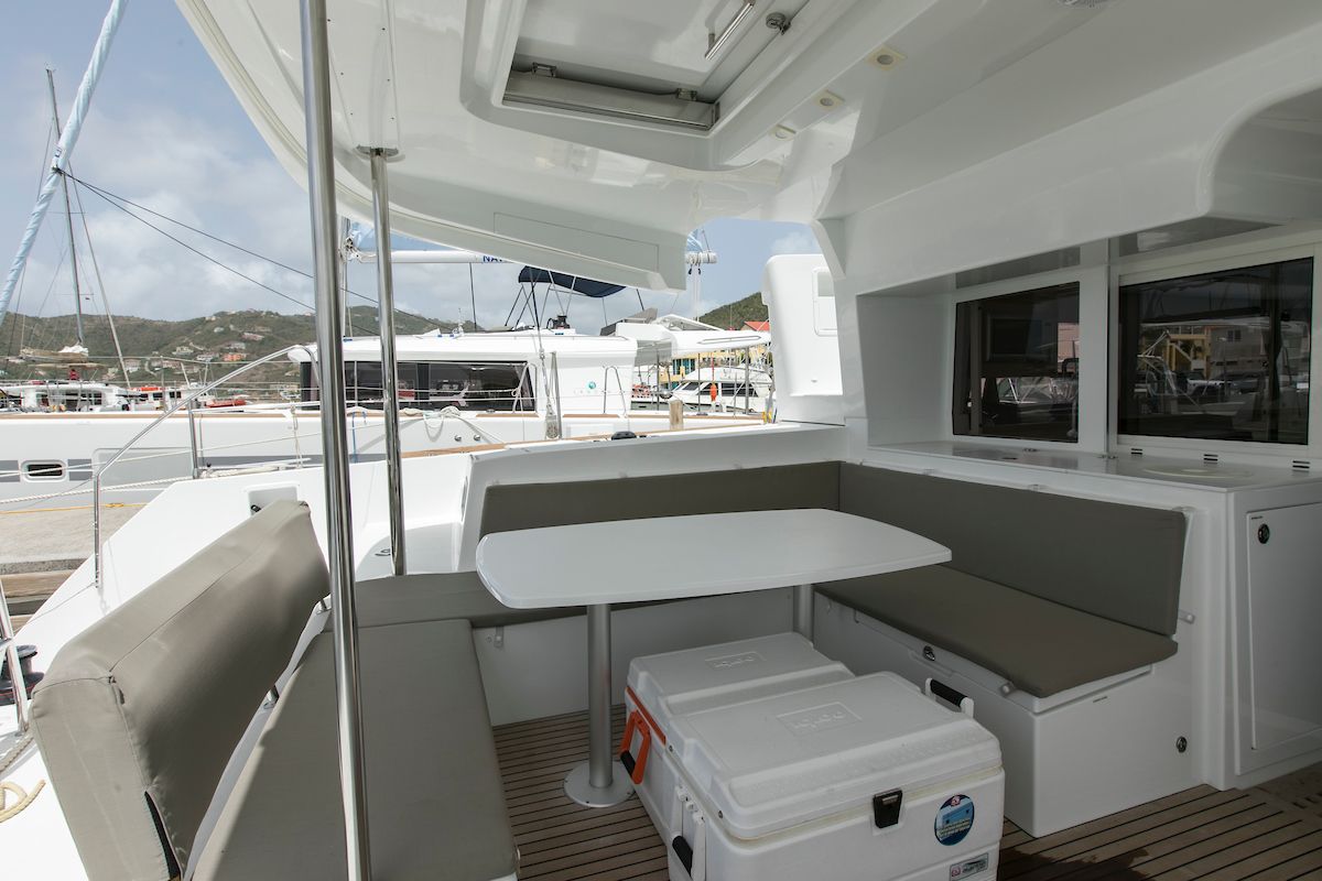 Salon of Gatto di Mare , a Lagoon 450 F catamaran at Seychelles, Eden Island Marina, Seychelles