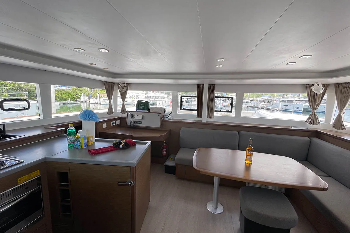 Galley of Gatto di Mare , a Lagoon 450 F catamaran at Seychelles, Eden Island Marina, Seychelles
