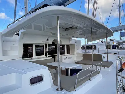 Galley of Gatto di Mare , a Lagoon 450 F catamaran at Seychelles, Eden Island Marina, Seychelles