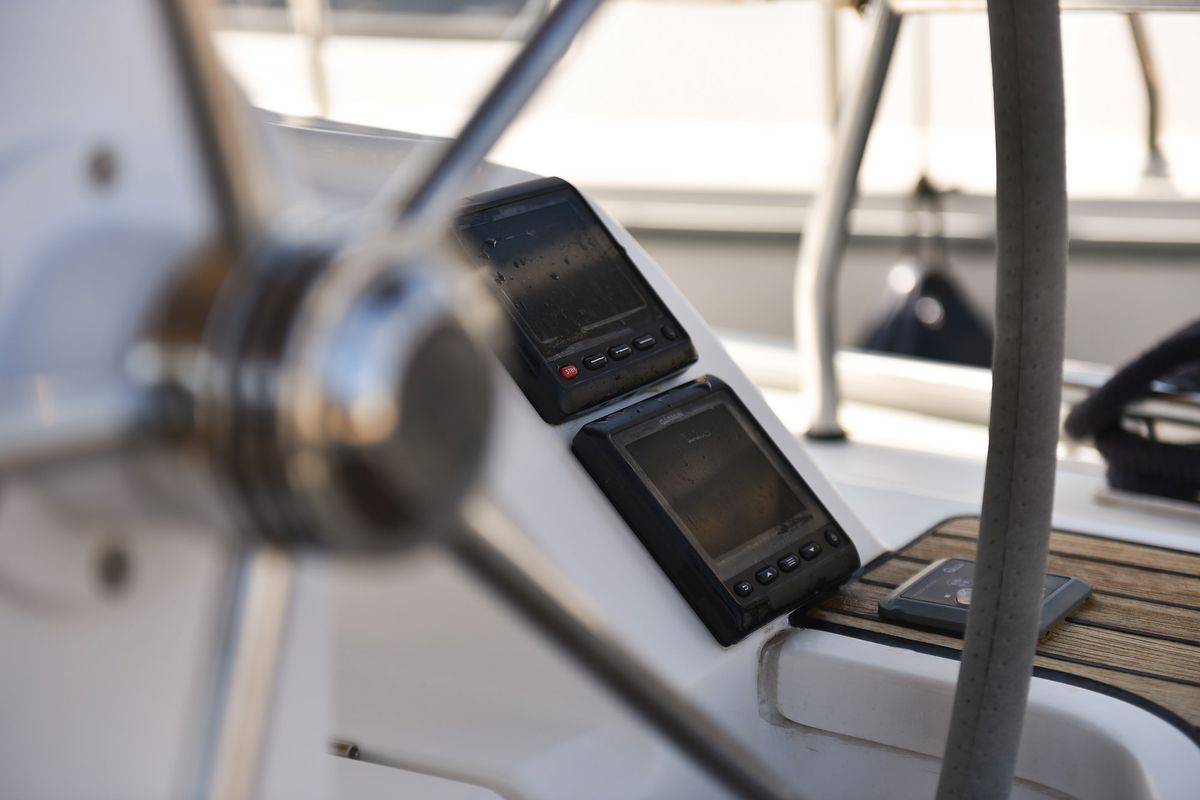 Cockpit of Viviana, a Bavaria 37 sailboat at Zadar, Croatia