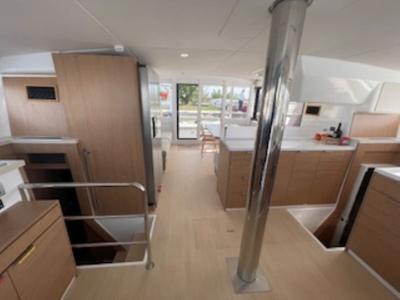 Salon of Sunset Chaser, a Bali 4.4 catamaran at Central Abaco, Bahamas